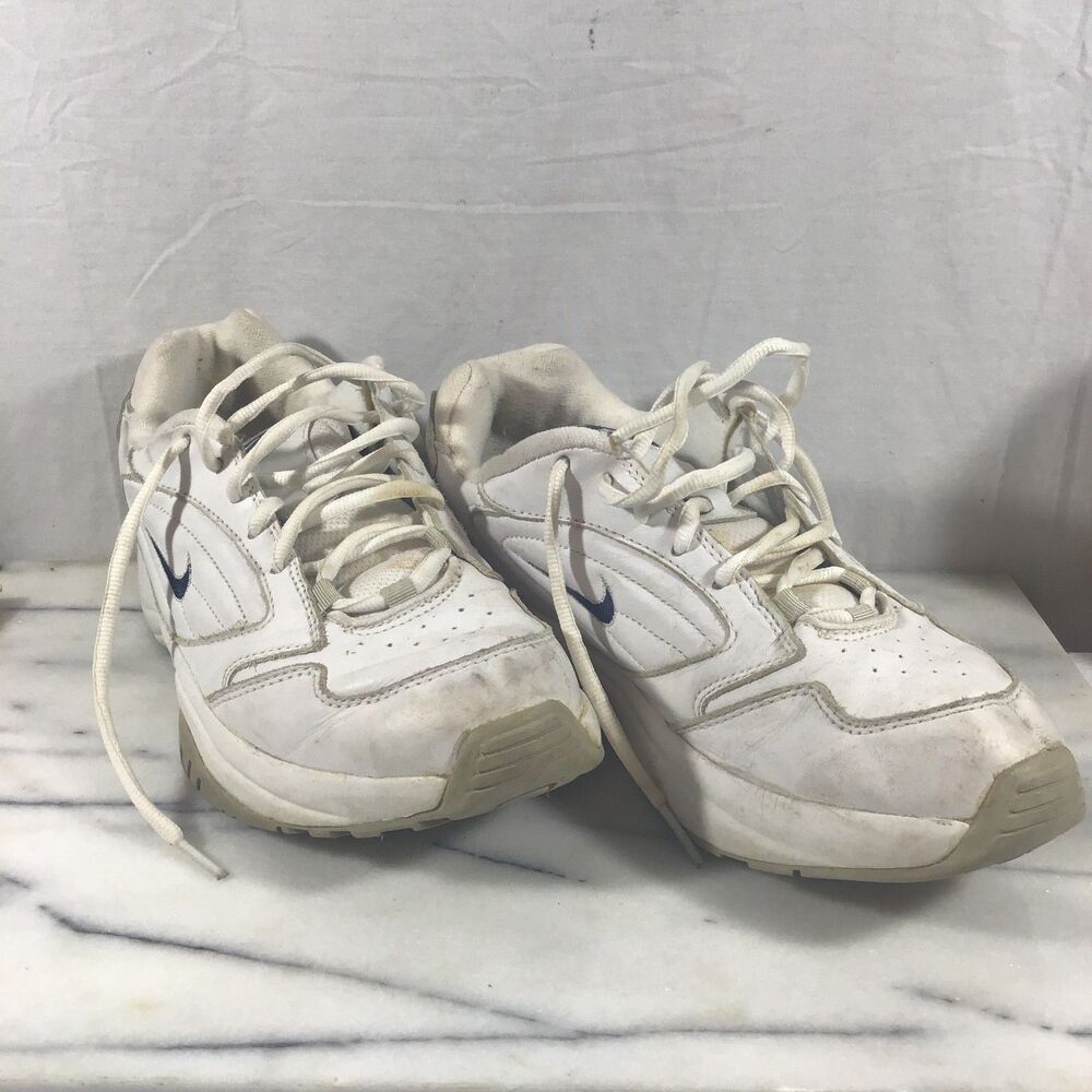 Vintage Nike Air Monarch II White Blue Chunky Shoes Womens Sz 8.